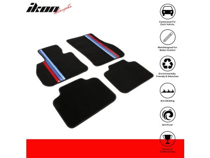 Mini Cooper Countryman 2017-2023 Textilní koberce 4dílná sada nylon černá se třemi proužky