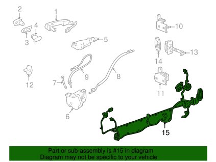 Chevrolet Camaro 6.gen Kabelový svazek předních dveří na straně řidiče (levá)
