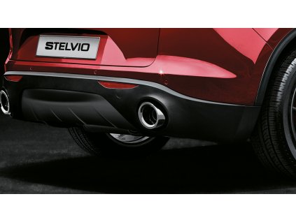 Alfa Romeo Stelvio Rear bumper extension Matte Miron Grey without tow bar