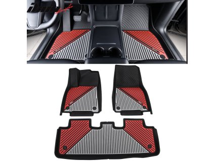 Tesla Model Y 2020-2024 Tappetini in gomma iniettata TPE 3D nero grigio rosso