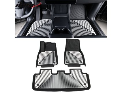 Tesla Model Y 2020-2024 Rubber Mats Injection Molded TPE 3D Black Grey White