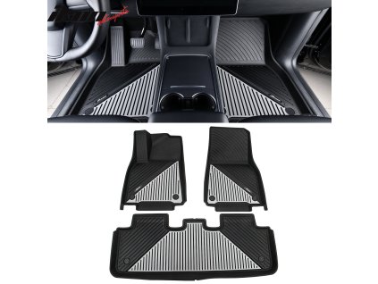 Tesla Model Y 2020-2024 Rubber Mats Injection Molded TPE 3D Black Grey