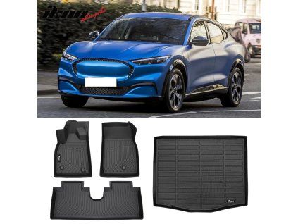 Ford Mustang Mach-E 3D 2021-2024 Tapis de sol en caoutchouc TPE 3D noir