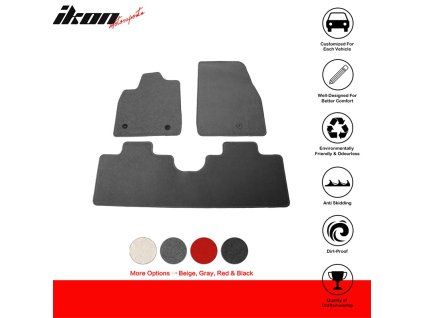 Ford Mustang Mach-E 2021-2024 Tapis textile jeu de 3 pièces gris