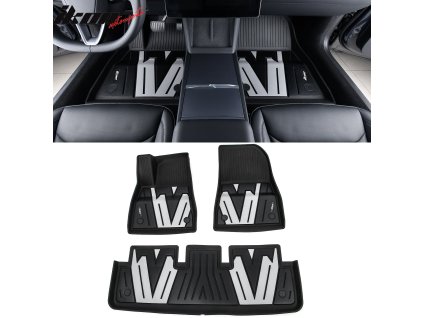 Tesla Model 3 2024-2025 Covorașe de cauciuc TPE 3D negru-gri turnare prin injecție
