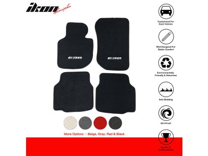 BMW E36 3 Series 1992-1998 Textilní koberce 4dílná sada E36 logo nylon černá