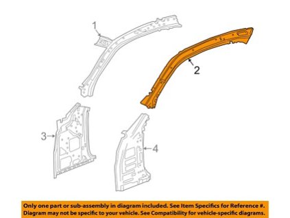 Chevrolet Camaro 6.gen Vnější boční střešní lišta na straně řidiče