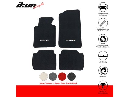 BMW E46 3 Series M3 1999-2005 Textilní koberce 4dílná sada nylon logo E46 černá