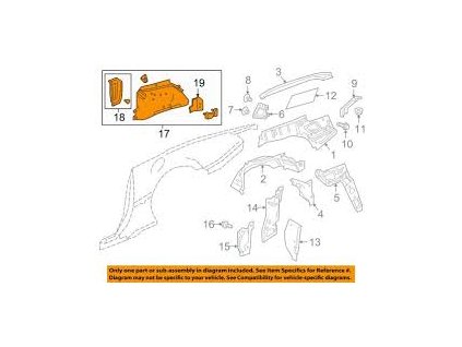 Chevrolet Camaro 6.gen Vnitřní panel přístrojové desky na straně zadního spolujezdce 84055075, 84316255, 84333799