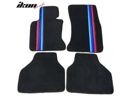 BMW E60 5 Series2005-2010 Textilní koberce 4dílná sada nylon M pruhy černá