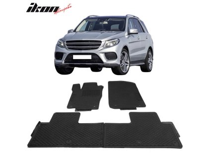 Mercedes Benz W166 ML Series 2012-2015 GLE 2016-2019 Gumové koberce 3dílná sada černá