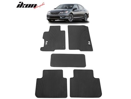 Honda Accord 2013-2017 Gumové koberce 5dílná sada logo IKON Motorsports černá