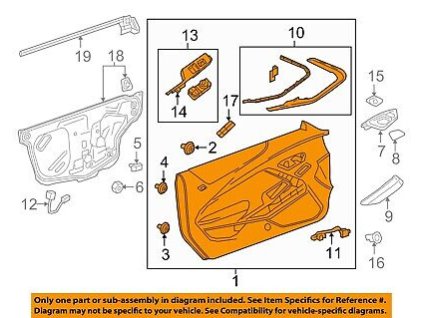 Chevrolet Camaro 6.gen Obložení dveří 84012826, 84031778, 84084163, 84165395, 84275098, 84282280, 84418190