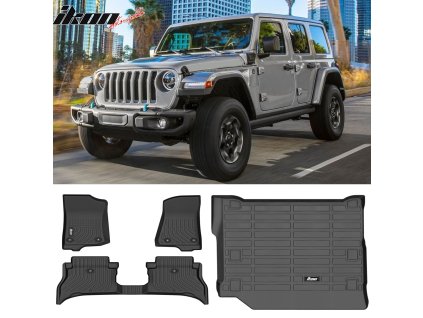 Jeep Wrangler 2021-2025 Gumové koberce TPE 3D černá