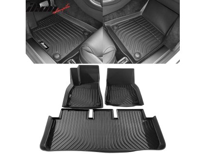 Tesla Model S 2021-2025 Gumové koberce TPE 4D černá