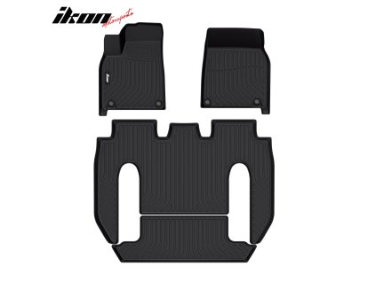 Tesla Model X 6 2022-2024 Tappetini in gomma TPE 3D nero