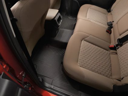 Ford F-250/F-350/F-450 Super Duty Černá třídílná podlahová vložka ve stylu tácku pro vinylovou podlahu bez úložného boxu pod sedadlem pro Crew Cab