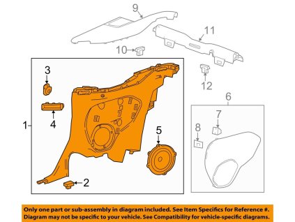 Chevrolet Camaro 6.gen Černý spodní zadní obklad na straně řidiče 23506858, 84057445, 84093480, 84169575, 84210340, 84397777