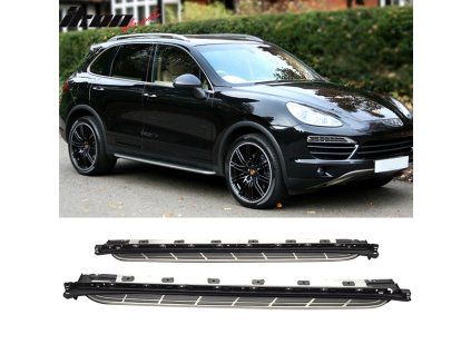 Porsche Cayenne2011-2018 Nášlapy hliník černostříbrné