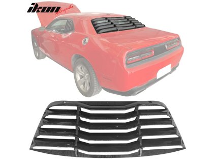Dodge Challenger 2008-2023 Mřížka na okno zadní V2 styl PP tisk z uhlíkových vláken