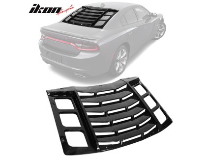 Dodge Charger 2011-2023 Mřížka na okno zadní IKOM styl ABS 3dílná lesklá černá lakovaná