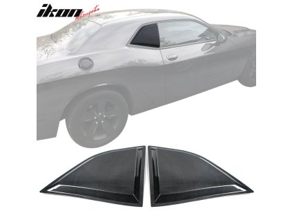 Dodge Challenger 2008-2023 Side Window Louvers PP Hydro Dip Carbon Fiber Glossy Smooth Surface