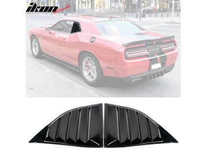 Dodge Challenger 2008-2023 Side Window Louvers XE V2 Style PP Carbon Fiber Hydro Dip Glossy Smooth Surface