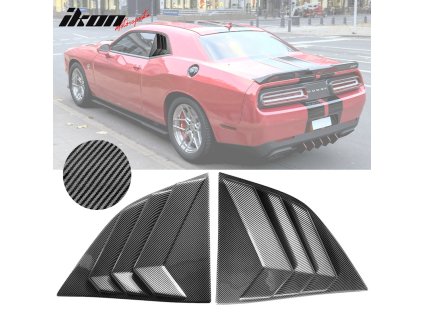 Dodge Challenger 2008-2023 Mřížka na okno boční XEV3 styl PP tisk z uhlíkových vláken