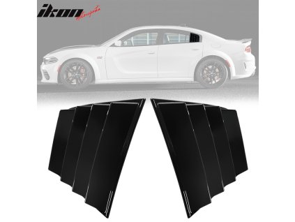 Dodge Charger 2011-2023 Mřížka na okno boční V1 styl CF tisk lesklá černá