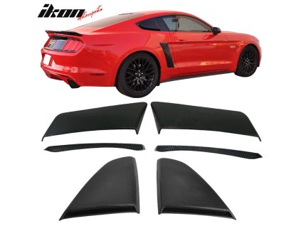 Ford Mustang 2015-2023 Mřížka na okno boční GT styl PU ABS matná černá