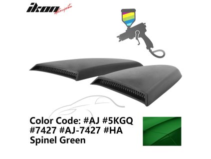 Ford Mustang 2015-2023 Mřížka na okno boční R styl PU zelená Spinel