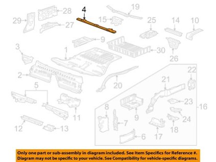 Chevrolet Camaro 6.gen Zadní podlahový panel Přední výztuž