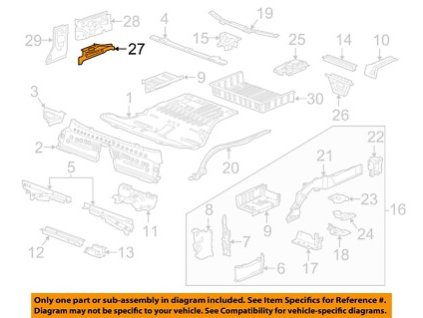 Chevrolet Camaro 6.gen Zadní sedadlo řidiče, přední panel opěradla
