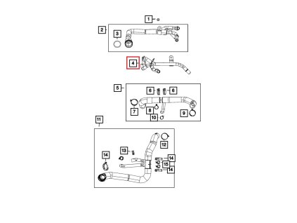 Dodge RAM 1500 5.gen DT Hadice topení vodního čerpadla převodovky 68490056AA