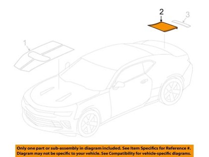 Chevrolet Camaro 6.gen Nálepka na zadní víko zavazadlového prostoru Abalone White