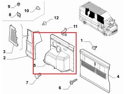 Fiat Ducato Вътрешна облицовка лява 735536255