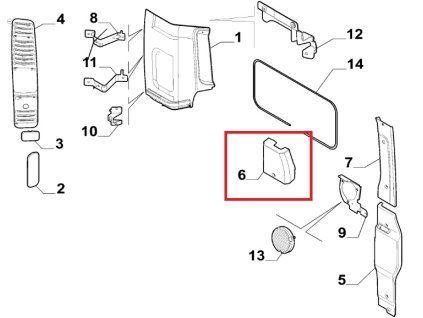 Fiat Ducato Cache de ceinture gauche