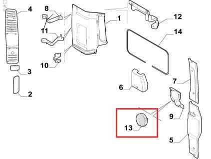 Fiat Ducato Cache haut-parleur 735534444