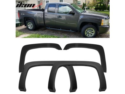 Chevrolet Silverado 1500 2500HD 3500HD 6.5 8Ft 2007-2014 Rozšíření blatníků PP OEM styl nenatřená černá
