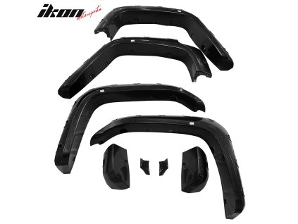 Toyota FJ Cruiser 2007-2015 Rozšíření blatníků Rivet/Bolt styl ABS hladká černá