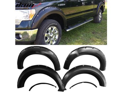 Ford F150 5.5 6.5 8Ft Bed 2009-2014 Rozšíření blatníků PP Pocket Rivet styl matná černá