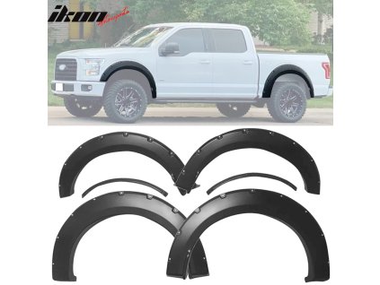 Extensii aripi Ford F150 2015-2017 PP Pocket Rivet stil neted negru mat