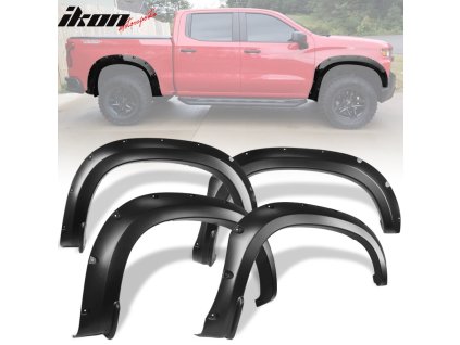 Chevyrolet Silverado 1500 2019-2022 Rozšíření blatníků Pocket styl PP hladká černá