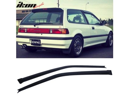 Honda Civic Hatchback 1988-1989 Ofuky oken Slim styl akryl kouřová tónovaná