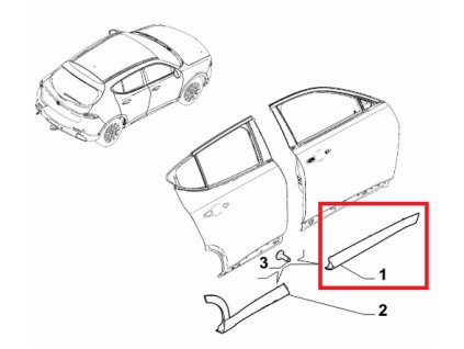 Alfa Romeo Tonale Ozdobná lišta levá 7MU42LXHAA