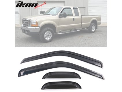 Ford F-250 F-350 Super Duty 1999-2016 Ofuky oken Slim styl akryl kouřová tónovaná