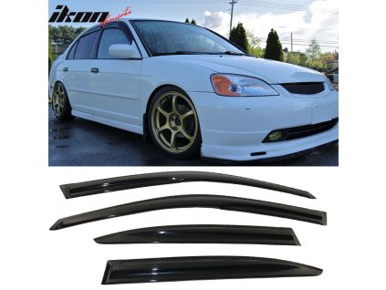 Honda Civic Sedan 2001-2005 Ofuky oken Mugen styl akryl kouřová tónovaná