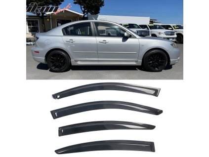 Mazda 3 Sedan 2004-2009 Ofuky oken Slim styl akryl kouřová tónovaná