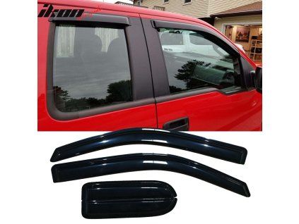 Ford F150 Extended 2004-2014 Deflectores de ventanilla estilo Slim acrílico ahumado tintado