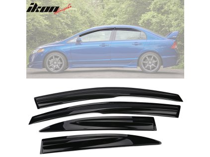 Honda Civic Sedan 4-Door 2006-2011 Ofuky oken Mugen styl akryl kouřová tónovaná